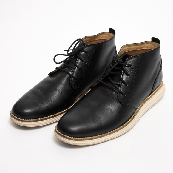 Cole Haan GRAND C20739 Chukka Mens Black Leather Boots